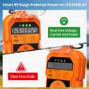 26000J RV Surge Protector 50 Amp, Auto Shutoff & Reset Voltage & Temperature, LED Display Real-Time Circuit Analyzer, RV Adapter Plug for Camper Travel Trailers