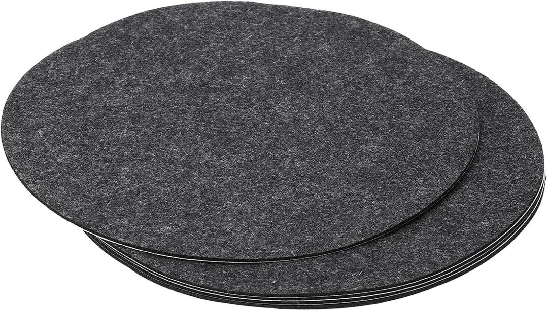 PATIKIL 12 Inch Diameter Lamp Base Felt, 5Pack 2mm Thickness Round Soft Adhesive Non-Slip Anti-Scratch Backed Felt for Lamp Furniture DIY Craft, Dark Grey
