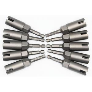 10PCS Deep Power Wing Nut Driver, 1/4" Hex Shank Slot Wing Nut Drill Bit Socket Wrenches Tool for Panel Nuts Screws Eye Q Hanger C Hook Bolt