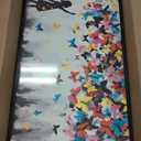 Graffiti Street Wall Art Banksy Painting Artwork Framed Boy Girl with Butterfly Wall Decor Canvas Prints Street Art Picture for Kid Room Bedroom Ready to Hang 18" Wx24 H