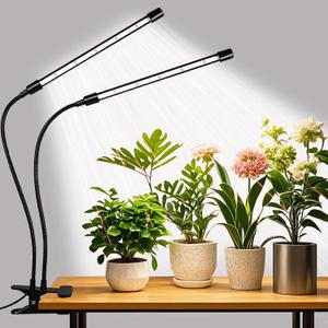Grow Lights for Indoor Plants, Upgrade 84 LEDs Clip Plant Lights, Full Spectrum LED Plant Growing Lamps with Flexible Gooseneck, 3/9/12H Timer, 3 Spectral Modes, 10 Dimmable Levels (2 Head 1 pack)