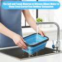 Kifmurase 5 Pcs Foldable Silicone Food Containers with Lids, Leak-Proof Foldable Storage Bowls Silicone Lunch Containers for Leftover, Dishwasher, Microwave Freezer Safe (27oz, Blue)