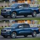 Black Window Trim for 2019-2026 Ram 1500 Crew Cab Chrome Delete Blackout