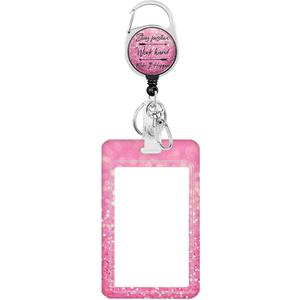 2 x Cute Badge Holder with Retractable Reel, Vertical Id Badge Case for Work, Office, Nurse, Teacher, Women, Student Gifts, Heavy Duty Card Protector with Carabiner Clip-Pink 2 x Cute Badge Holder with Retractable Reel, Vertical Id Badge Case for Work, Office, Nurse, Teacher, Women, Student Gifts, Heavy Duty Card Protector with Carabiner Clip-Pink