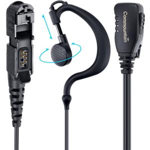 Commountain XPR 3500e XPR 3300e Earpiece with Mic Compatible for Motorola Radios XPR3300e XPR3500e XPR3300 XPR3500, G Shape Headset with PTT Microphone, Fit Left or Right Ear