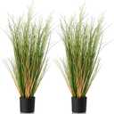 Jexine 2 Pcs 3 ft Tall Artificial Grass Plant Potted Artificial Greenery Floor Plants Faux Pampas Grass Tall in Pot for Housewarming Gift House Garden Bathroom Lobby Outdoor Decoration