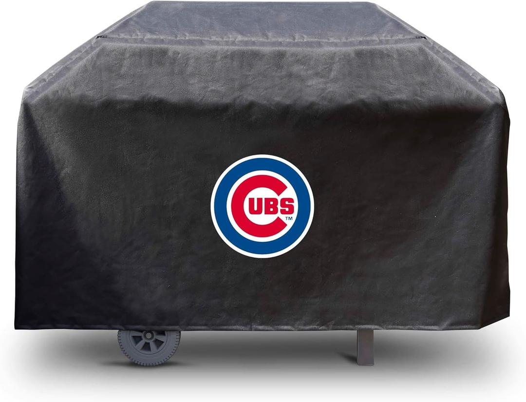 FANMATS 42277 MLB - Chicago Cubs Rectangular Black Grill Cover - Fits 3 and 4 Burner Grills - 68in x 21in x 35in