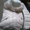 Women's Nine West Detachable Faux-Fur Hooded Short Quilted Puffer Coat, L