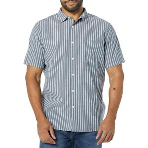 Amazon Essentials Men's Slim-Fit Short-Sleeve Poplin Shirt (Gray, L)