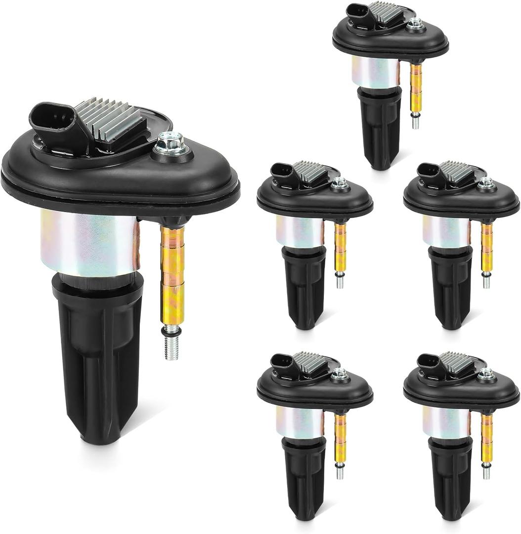 Set of 6 Ignition Coil Pack Compatible with 04-06 GMC Canyon, 02-05 Envoy, 04-06 Chevy Colorado, 06 Isuzu i-280, 07-08 i-290, 06 i-350, 05-09 Saab 9-7, 04-05 Buick Rainier Replace UF303 C1395