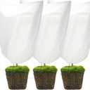 3 Packs Plant Covers Freeze Protection, 25" x 32" 2.25 oz Frost Cloth Plant Freeze Protection Tree Jacket Cover for Outdoor Plants Shrubs Potted, Garden Plant Winter Protection Bags with Drawstring