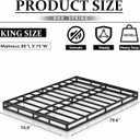 NHODIR King Box Spring 4 Inch Bed Base, Heavy Duty Metal Box Spring King Mattress Foundation with Fabric Cover, Noise-Free, Non Slip, Easy Assembly
