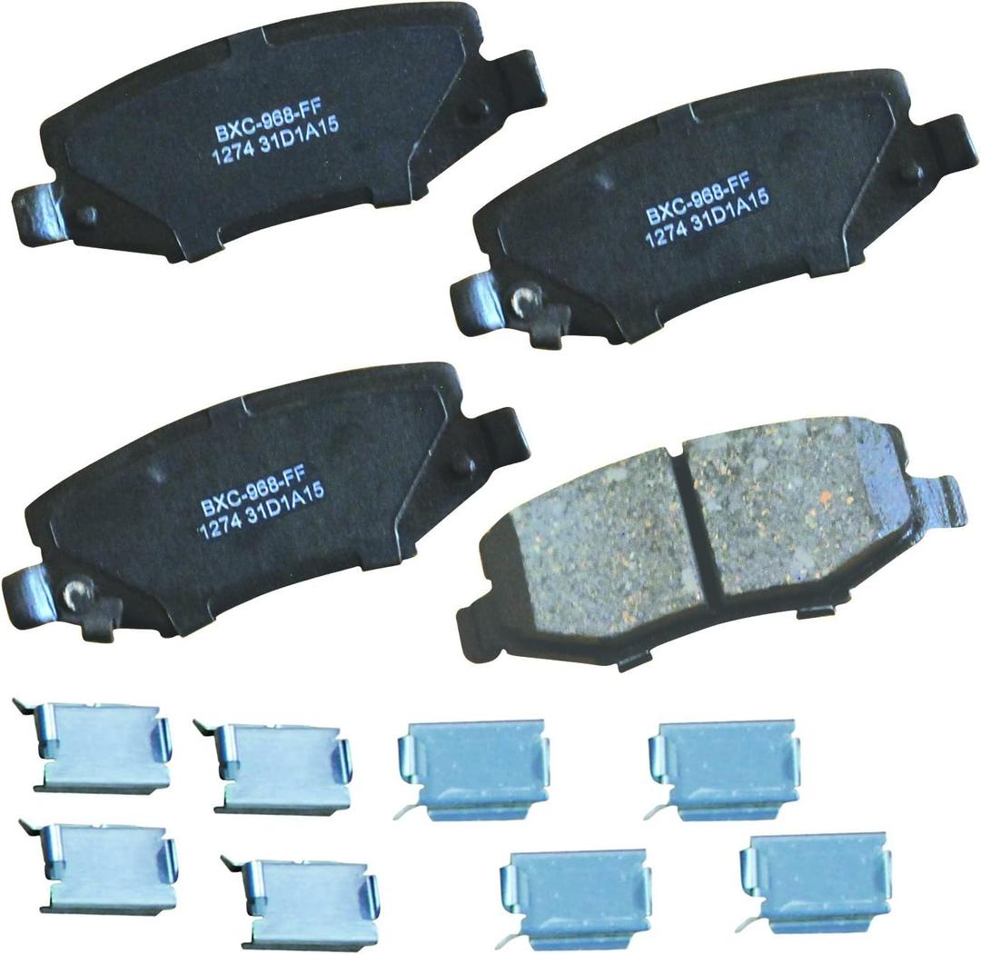 Bendix Premium SBC1274 Ceramic Rear Brake Pads for Dodge Nitro 2012-2007, Jeep Liberty 2013-2008, Wrangler 2017-2007, Wrangler JK 2018