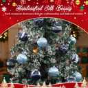 HyDren 15 Pcs 2.4 Inch Christmas Satin Navy Blue Ornaments Luxury Silk Shatterproof Christmas Tree Hanging Ball Decorations for Home Xmas Tree Party Holiday Supplies