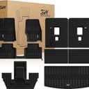 3W Floor Mats & Cargo Liner & Seatback Mats Fit with Jeep Grand Cherokee L 2021-2025 2026 (6-Seats w/o 2nd Row Center Armrest Only), All-Weather Full Set TPE Car Mats, Black