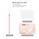 Camera Case for Kodak Pixpro FZ55, Pink Silicone Protective Cover, Slim Fit Design with Accessories (White)