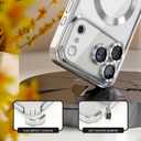 Misea Magnetic for iPhone 17 Pro Case Compatible with MagSafe [Never Yellowing] [Military Grade Drop Protection] Full Camera Lens Protector Plating Soft Clear Phone Case for Women, Silver