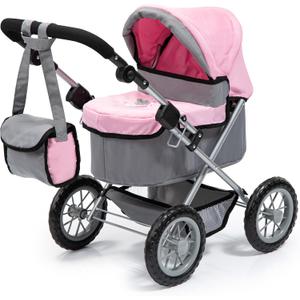Bayer Design Baby Doll Trendy Pram in Grey/Pink, 67 x 41 x 68 centimeters, 1300800