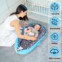 Beeezy Buddies Baby Lounger (Blue/Grey, Outer Space) - for Newborns to Toddlers Between 0-24 Months + Portable + Water-Resistant + 100% Cotton