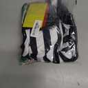 SOMSOC 6Pcs Referee Costume Set, V-Neck Referee Shirt Cards Hat Penalty Flag Whistle Sandbag for Football Soccer (Large, Black and White)