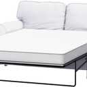 Cotton Ektorp Sofa Bed Cover Compatible with IKEA Ektorp Sleeper Slipcover, White