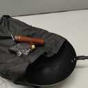 Wok, 13 Inch carbon steel woks & stir-fry pans nonstick, Pre-Seasoned 5.8QT Flat Bottom Chinese Wok Paella Pan with lid, Carbon Steel Cookware, Compatible with All Cooktops