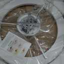 24'' Ceiling Fan with Light Fandelier Flush Mount Low Profile Wood Ceiling Fan with Dimmable LED Light 3 Color 6 Speeds