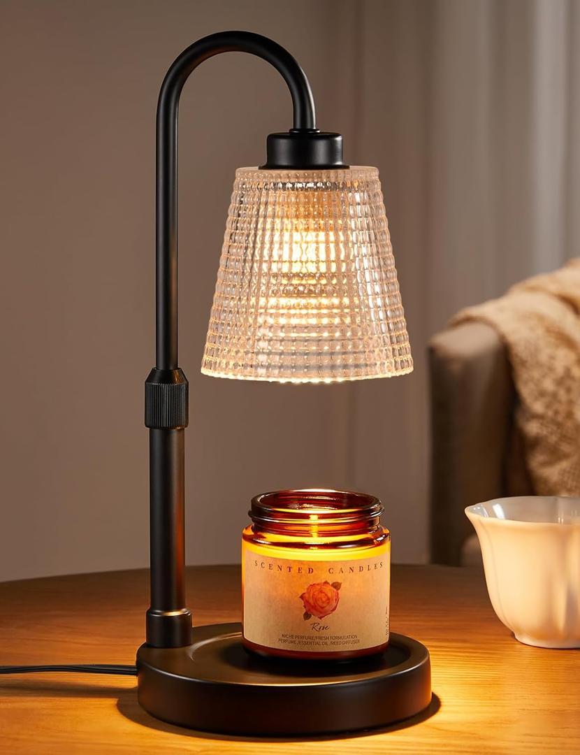 Candle Warmer Lamp with Timer, Dimmable Candle Warmer for Jar Candles, Height Adjustable Wax Melts Warmer, Birthday Gifts for Women Mom, House Warming Gifts New Home Decor