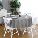 FOLINS&HOME Grey 48 Inch Round Tablecloth, Waterproof Table Cloth | Heavy Duty Wrinkle Free Polyester Fabric Circle Table Cloth, Spillproof Washable Table Cover for Parties, Picnics, Banquets