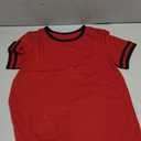 Haloumoning Boys Short Sleeve T Shirts Kids Summer Crewneck Color Block Tops Fashion Tees 5-14 Years (Red)