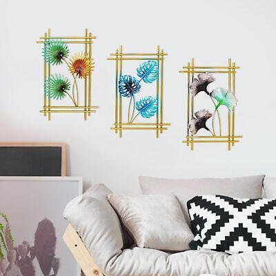 dreamskip 3 Pcs Gold Metal Wall Decor Wall Art, Modern Metal Leaf Wall Sculpture for Living Room, Bedroom, Dining Room, Patio, Home Decoration, Gifts for Women, Moms, Grandmas
