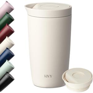 KIVY Travel Coffee Mug Tumbler [24h Cold | 6h Hot] Reusable Insulated Coffee Tumbler Stainless Steel - Spill Proof Coffee Travel Mug - Leakproof 12oz Insulated cup to go - Dishwasher Safe, BPA Free
