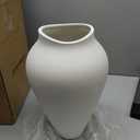 White Ceramic Vase - Large 13.6 Inch Tall Floor Vase for Centerpieces, Farmhouse Flower Vases, Rustic Minimalist Home Decor for Living Room, Enterway, Wedding (Sandstone White)