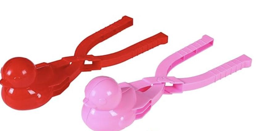 Snowball Maker Tool with Handle, Cartoon Duck Snowball Maker Clip Snow Ball Toys Perfect for Kids and Adults Snowball Fight Play in Winter at Outdoor (2PC Snowball Maker)