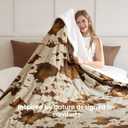 Cow Print Electric Heated Blanket Queen-Dual Control Heating Blanket Queen Size with 10 Heat Levels & 10 Hours Auto-Off, Cozy Soft Fleece Sherpa, Washable, 84x90 Inche Cow Print Apricot (05 - Apricot Ombre-khaki)