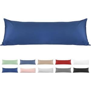 100% Cotton Body Pillow Case, Deep Dream 20x54 Body Long Pillow Pillowcases Sateen Weave, 600 Thread Count Hotel Luxury Soft and Breathable Envelope Closure Pillow Covers, Navy Blue
