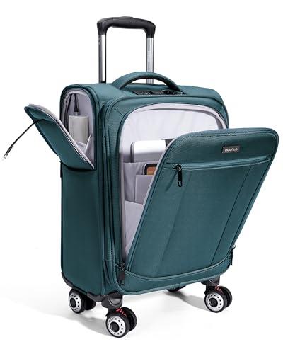 ECOHUB Carry On Luggage Airline Approved, 20 Inch Softside Carry On Suitcase with Spring Shock-Absorbing Spinner Wheels, Lightweight Travel Luggage with TSA Lock, 22x14x9 Carry-On Bag