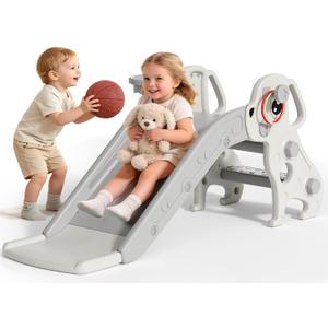BIERUM Toddler Slide, 4 in 1 Kids Slide for for Age 1-3 Indoor Outdoor, 45.3"x15.7"x19.7"