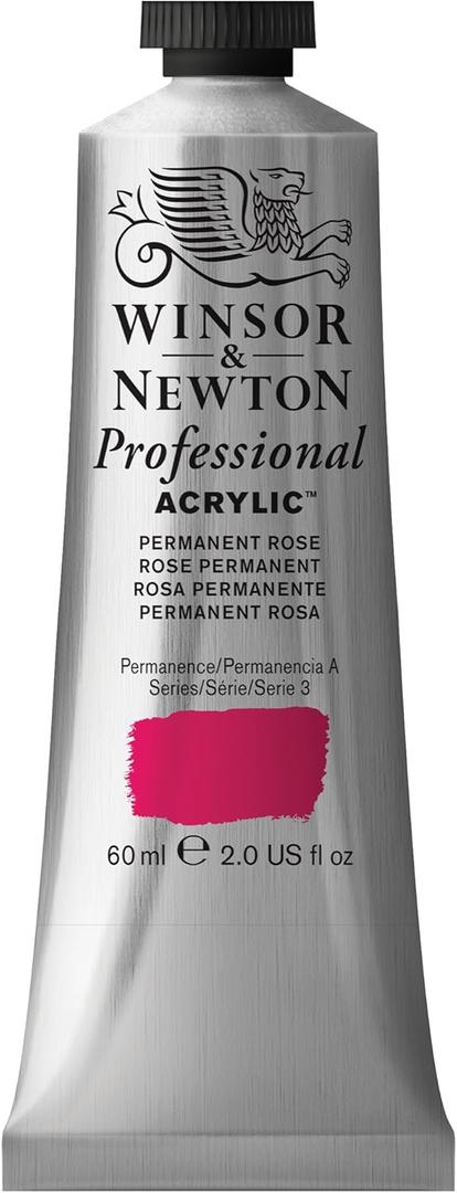Winsor & Newton Professional Acrylic Paint, 60ml (2-oz) Tube, Permanent Rose