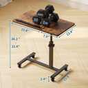LINGMI Overbed Bedside Desk Mobile Rolling Laptop Stand Tilting Overbed Table with Wheels Height Adjustable Tray Table for Laptop Bed Sofa Side Table