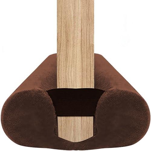 BKSAI Door Draft Stopper for Doors No Adhesive Draught Excluder Under Door Wind Blocker for Bottom of Door,Reduce Noise Draught Excluder Sweep Sound Proof (Brown 31-39IN / Distance Under The Door 1IN)