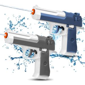 2 Pack Water Guns for Kids - Squirt Gun Water Blaster Soaker Water Pistol Toys for Toddlers Child Boys Girls, Ideal Summer Gifts for Swimming Pool Beach Party Outdoor Shooting Game Water Fighting Toy (Blue+gray)