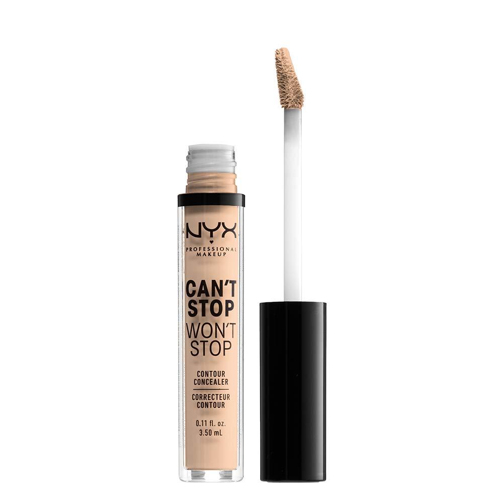 NYX PROFESSIONAL MAKEUP Can't Stop Won't Stop Contour Concealer, 24h Full Coverage Matte Finish - Vanilla (0.11 Fl Oz (Pack of 1))