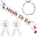 Dumpling Baby Shower Decoration, Dumpling Mom to Be Sash Mom Dad to Be Badge Pin Flower Crown for Welcome Baby A Little Dumpling Is on The Way Baby Shower Gender Reveal Decoration