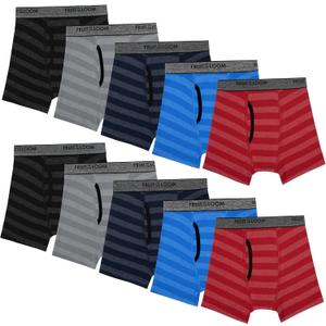 Fruit of the Loom boys And Toddler Boxer Briefs, Tag Free & Breathable Underwear, Assorted Color Multipacks, Size Medium
