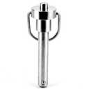 1 Pc Stainless Steel Ring Handle Locking Pin Ball Lock pins Quick Release pin with Button Locating pins Safety pins Dowels w/ Reinforced Lanyard (Dia.:1/2, 2in)