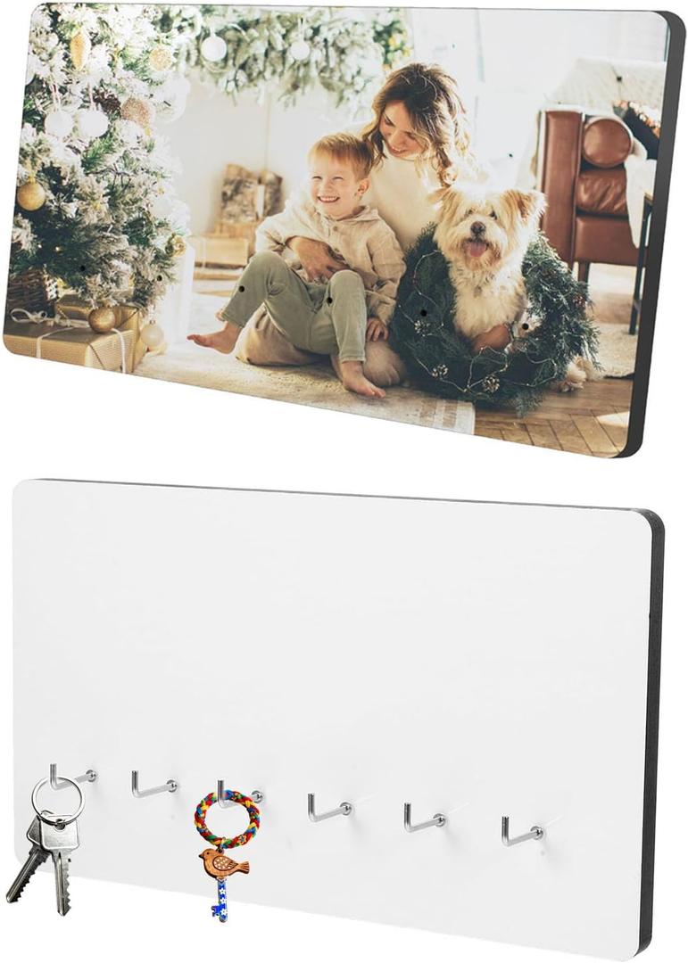 1 Pack Sublimation Key Holder Organizer Wood Blanks Personalized Wall Hooks Hanger Decor Clothing Hooks Wall-Mounted DIY Blanks for Home Office Organization