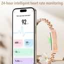 Yihou Fitness Tracker Smart Bracelet for Women Fitness Bracelet Smart Band with Sleep Tracker Heart Rate Monitor Step Counter for Android iOS Rosegold Cuban Chain