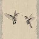 MakeRight Gold Framed Wall Art Vintage Wall Decor Hummingbird Canvas Art Sketch Pictures Minimalist Paintings Farmhouse Artwork For Bedroom Bathroom Living Room, 16x24 In