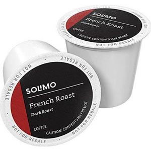 Amazon Brand - Solimo Dark Roast Coffee Pods, French Roast, Compatible with Keurig 2.0 K-Cup Brewers, 100 Count